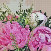 Peonies Cross Stitch Pattern