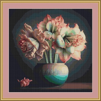 Pink Amaryllis Cross Stitch Pattern