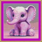 Pink Elephant Cross Stitch Pattern