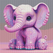 Pink Elephant Cross Stitch Pattern