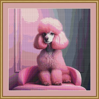 Pink Poodle Cross Stitch Pattern