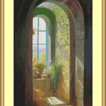 Plants In The Alcove Cross Stitch Pattern