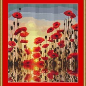 Poppies At Sunset Cross Stitch Pattern