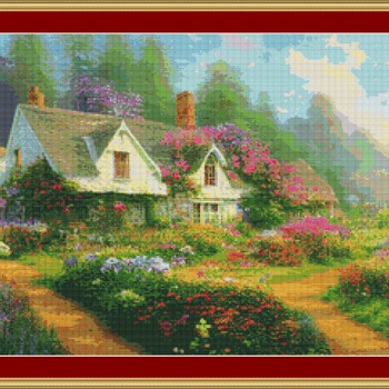 Pretty Cottage Cross Stitch Pattern