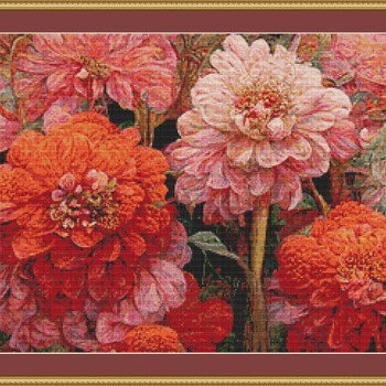 Pretty Dahlias Cross Stitch Pattern