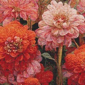 Pretty Dahlias Cross Stitch Pattern