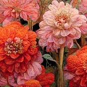 Pretty Dahlias Cross Stitch Pattern