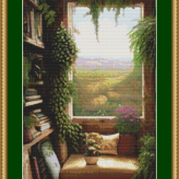 Reading Nook Cross Stitch Pattern