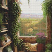 Reading Nook Cross Stitch Pattern