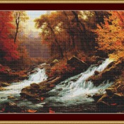 River In Autumn Cross Stitch Pattern