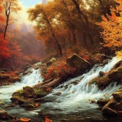 River In Autumn Cross Stitch Pattern