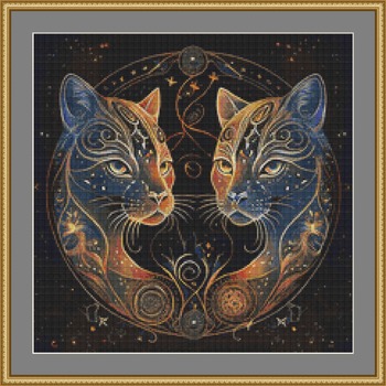 Shimmering Cats Cross Stitch Pattern