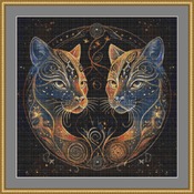 Shimmering Cats Cross Stitch Pattern