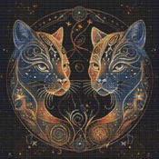 Shimmering Cats Cross Stitch Pattern