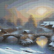 Snowy Village Cross Stitch Pattern