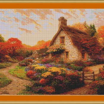 Stone Cottage Cross Stitch Pattern