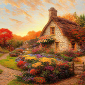 Stone Cottage Cross Stitch Pattern