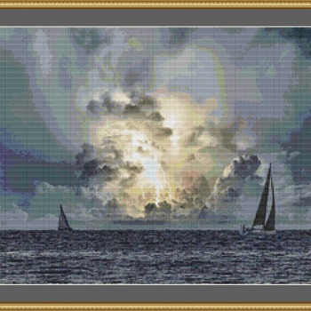 Storm At Sea Cross Stitch Pattern