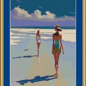 Strolling On The Beach Cross Stitch Pattern