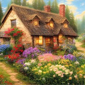 Summer Cottage I Cross Stitch Pattern