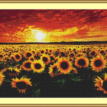 Sunflower Sunset Cross Stitch Pattern