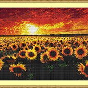 Sunflower Sunset Cross Stitch Pattern