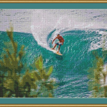 Surfer Cross Stitch Pattern