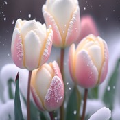 Tulips In The Snow Cross Stitch Pattern