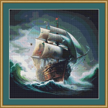 Under Full Sail Cross Stitch Pattern