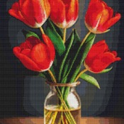 Vase Of Tulips Cross Stitch Pattern