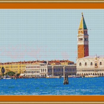 Venetian Skyline Cross Stitch Pattern