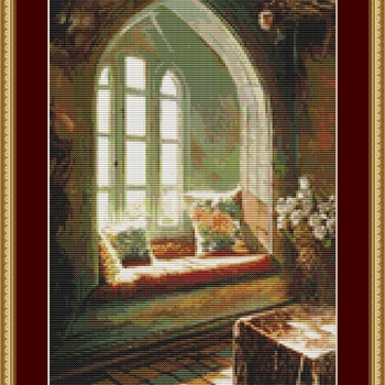 Window Seat Cross Stitch Pattern