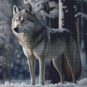 Wolf In The Snow Cross Stitch Pattern