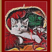 Wool And Kitten Cross Stitch Pattern