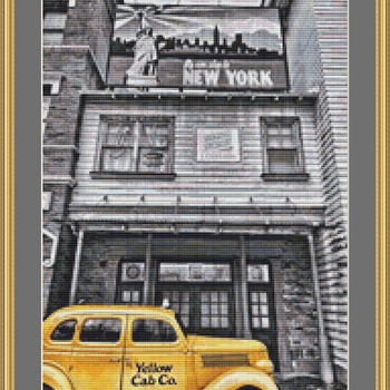 Yellow Cab Cross Stitch Pattern