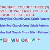 Holiday Red Church Cross Stitch Pattern***L@@K***Buyers Can Download Your Pattern As Soon As They Complete The Purchase