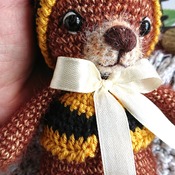 Crochet bear Bear little toy Bear bee costume Children's toy Fluffy bear Palm toy  First birthday Amigurumi Gift from Ukraine