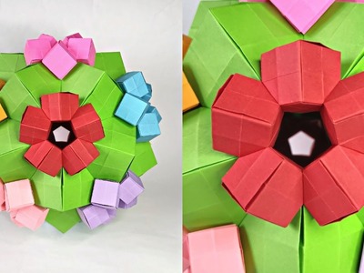 Origami COLUMBUS CUBE kusudama | How to make a kusudama cube