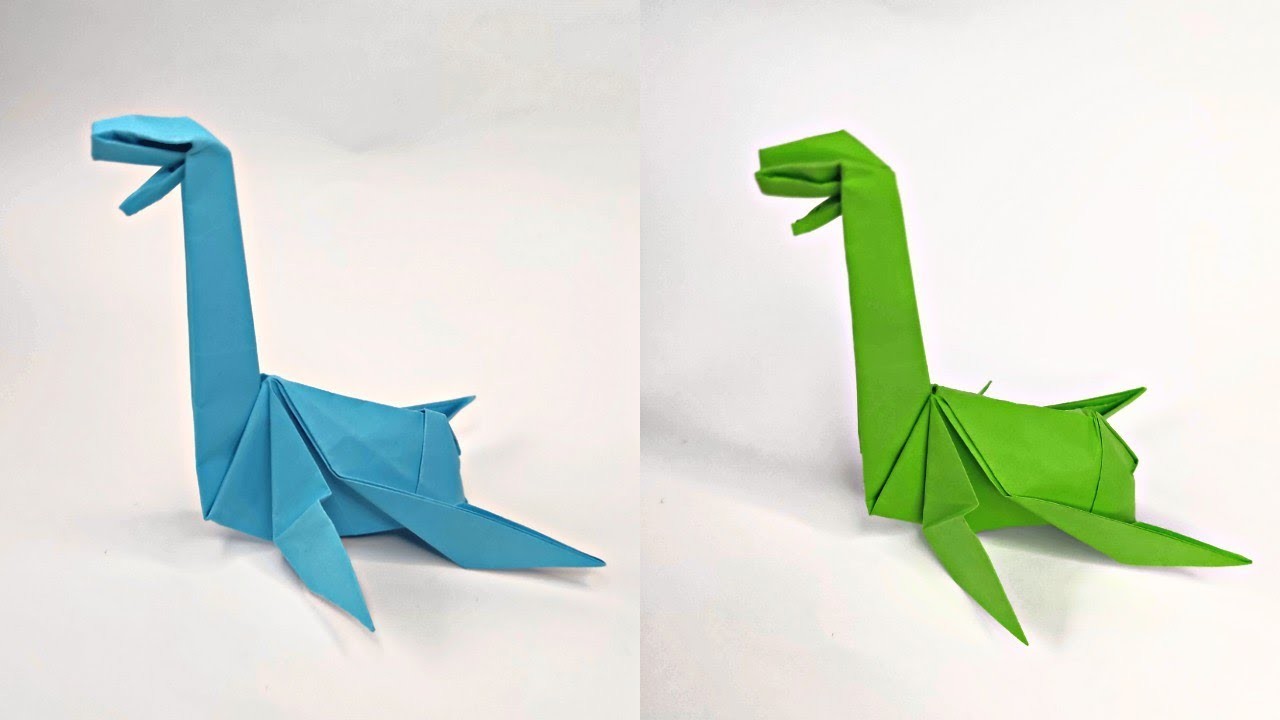 Origami PLESIOSAURUS | How to make a paper dinosaurs