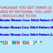 Wonder Woman Cross Stitch Pattern***L@@K***Buyers Can Download Your Pattern As Soon As They Complete The Purchase
