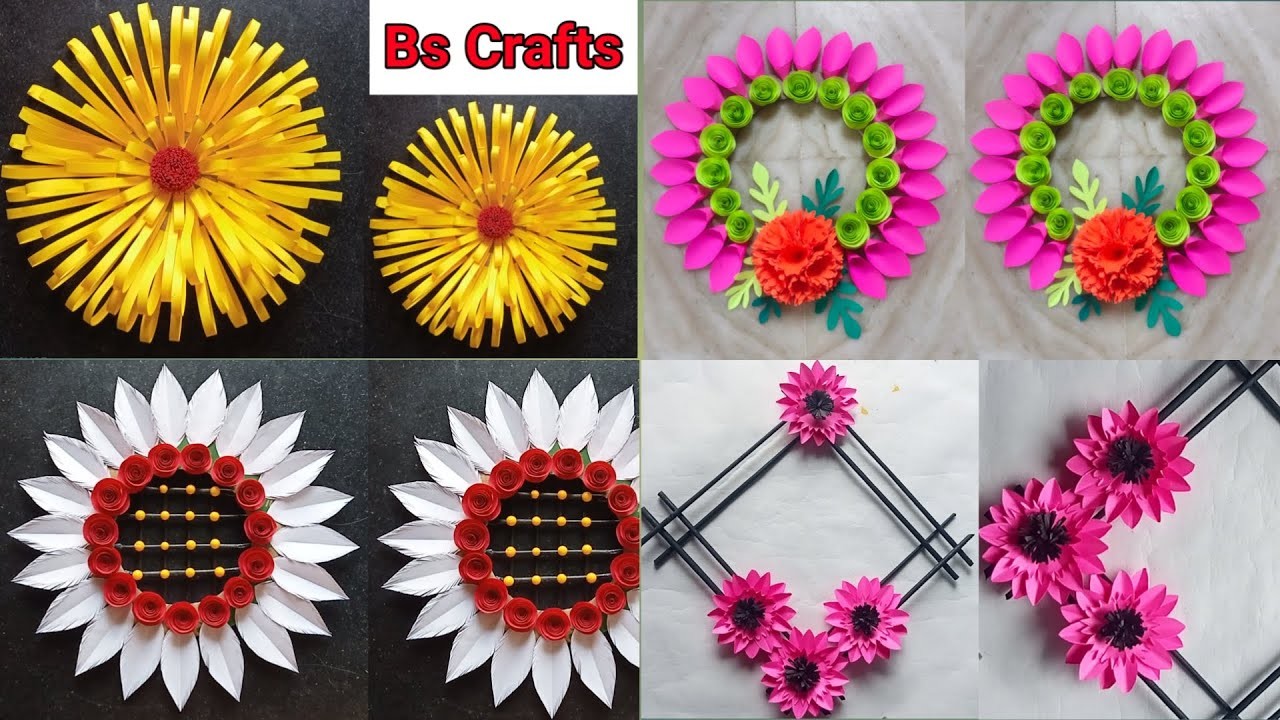 4unique paper wall hanging idea || diy craft ideas || home decorating craft videos || Bs Crafts
