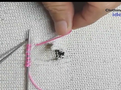 A professional way to repair holes in a knitted product