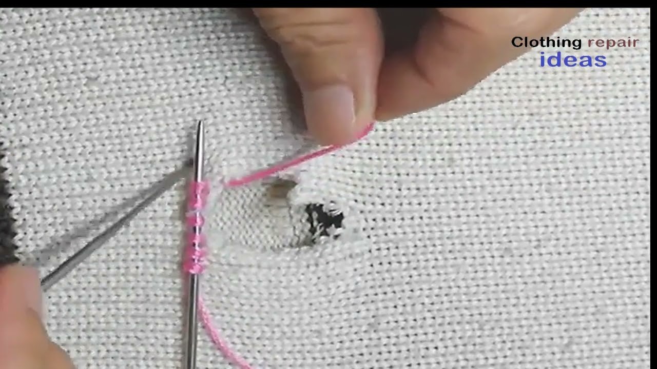 A professional way to repair holes in a knitted product