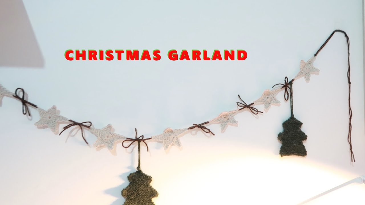 Crochet Christmas Garland & knitted trees | VLOG