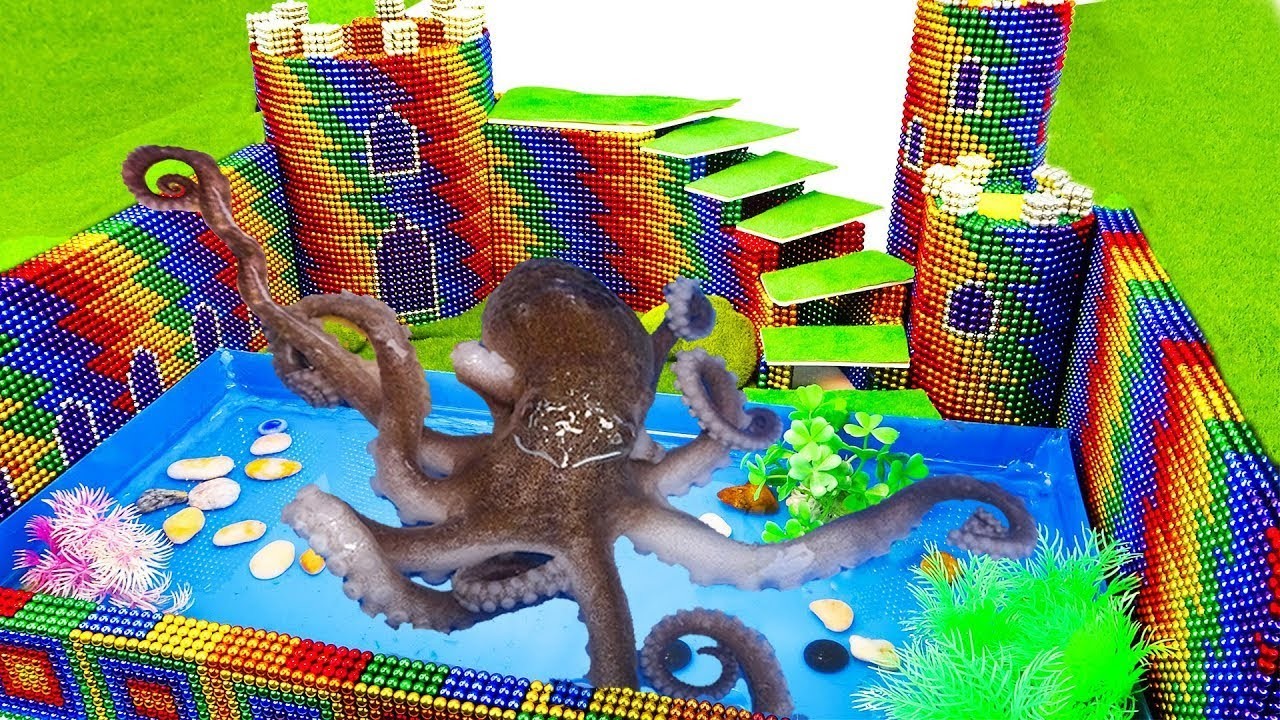 ????????DIY Creating Kraken Attacks Titanic Ship In Aquarium With Magnetic Balls Squid Game