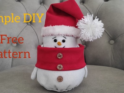 DIY Felt Snowman With Free Pattern ☃️.Beautiful and Easy Christmas Craft