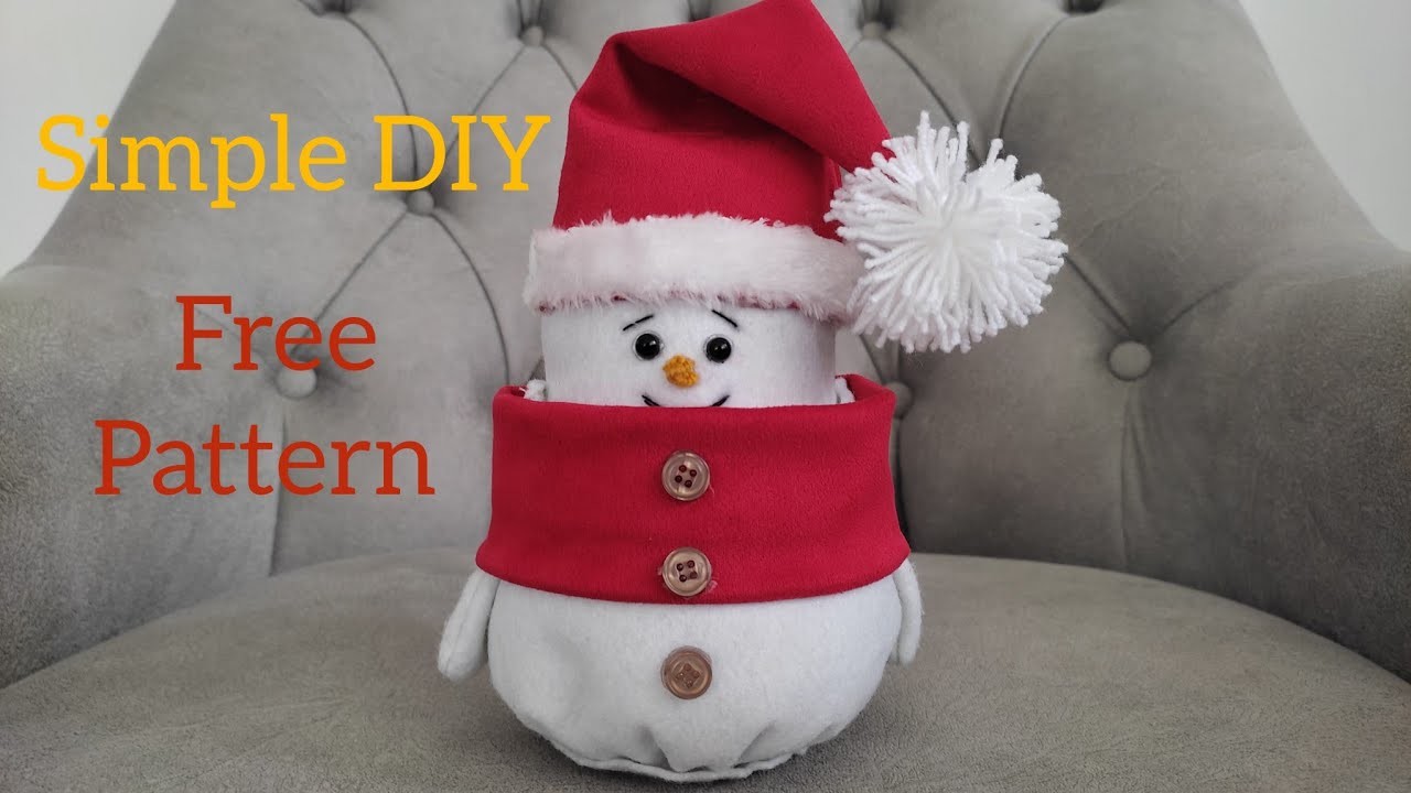 DIY Felt Snowman With Free Pattern ☃️.Beautiful and Easy Christmas Craft