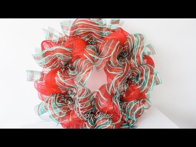 DIY: Ruffle Curly Poofy Christmas Deco Mesh Wreath || Quick and Easy