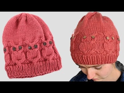 Easy owl woolen cap knitting Design.new topi ka design 2022.topi bunai design tutorial