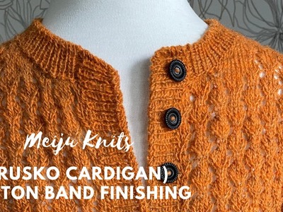 How to finish Rusko Cardigan button bands? Meiju Knits knitting tutorial